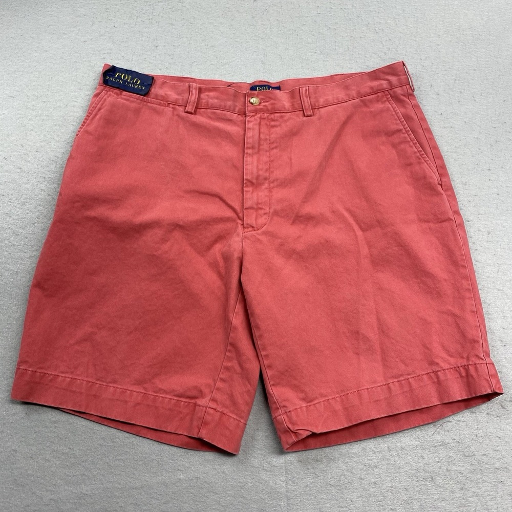 Polo Ralph Lauren Shorts Mens 38 Pink Chino 9" Inseam Flat Front Cotton Preppy